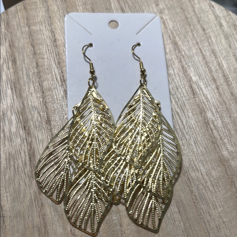 Elegant Gold Leaf Earrings